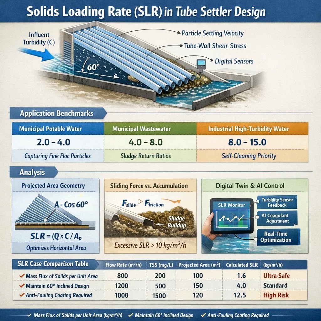 Tasa de carga de sólidos del sedimentador de tubos (SLR): de la dinámica de fluidos al dominio de la ingeniería